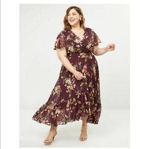 NEW LANE BRYANT FLORAL FIT & FLARE MAXI SZ 18-20
